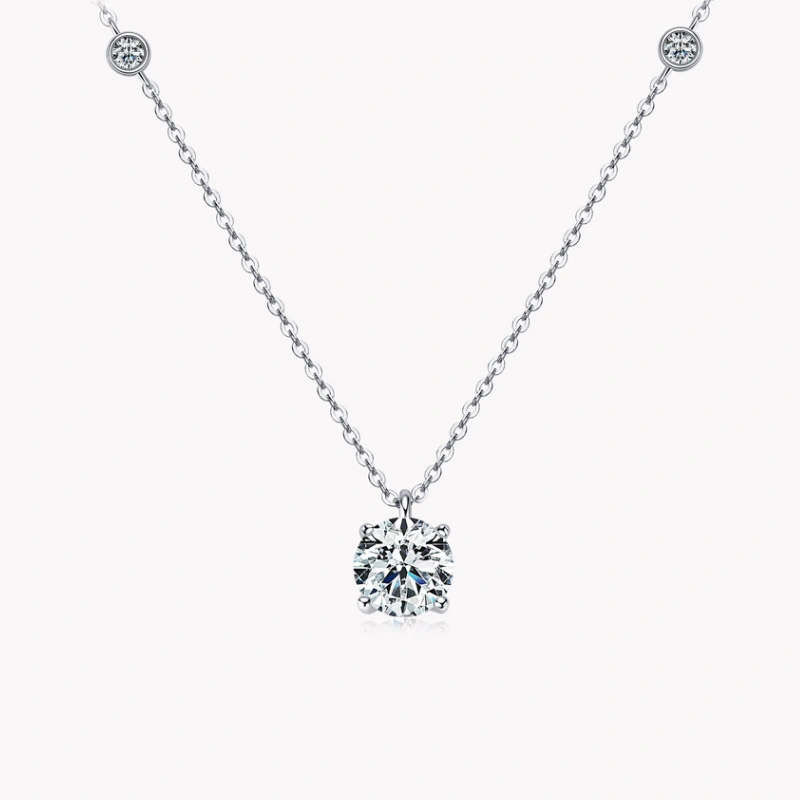 Mireli Jewelry Celestia 2 Carat Moissanite Necklace – Elegant sterling silver gift for women