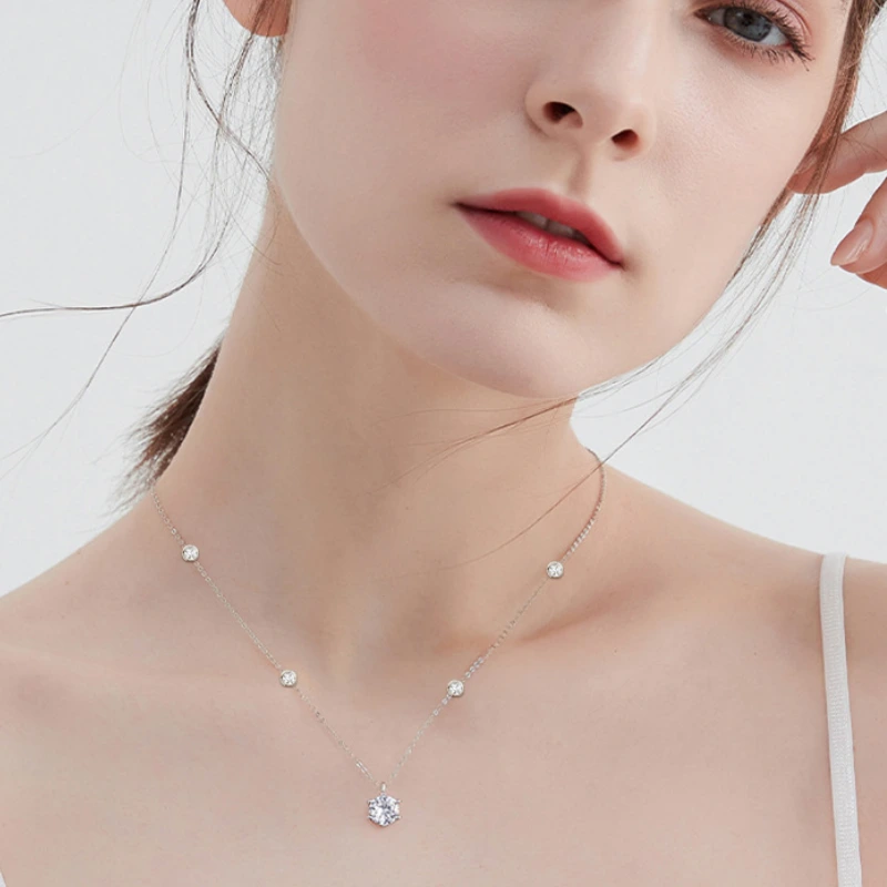 Mireli Jewelry Celestia necklace – 2 carat moissanite starlit pendant for women in sterling silver