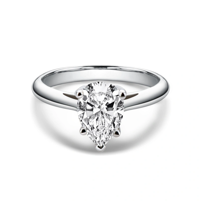 2 carat pear cut moissanite solitaire ring in S925 sterling silver – elegant teardrop shape by Mireli Jewelry, perfect for engagement or gift