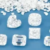 Moissanite gemstone with carat and price comparison to diamond