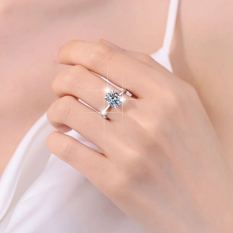 Pure Glow Oval Moissanite Ring 1CT to 5CT White Gold Plated S925 Silver – Elegant Women’s Gift from Mireli Jewelry