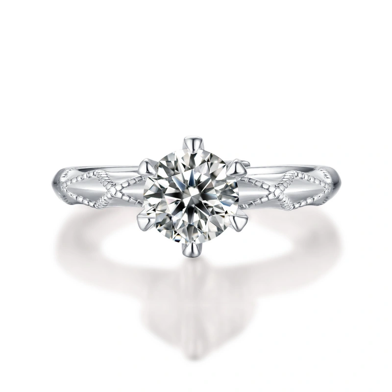 Elegant 1-3 Carat Moissanite Solitaire Ring for Women with Twisted 925 Silver Band – Romantic Gift by Mireli Jewelry