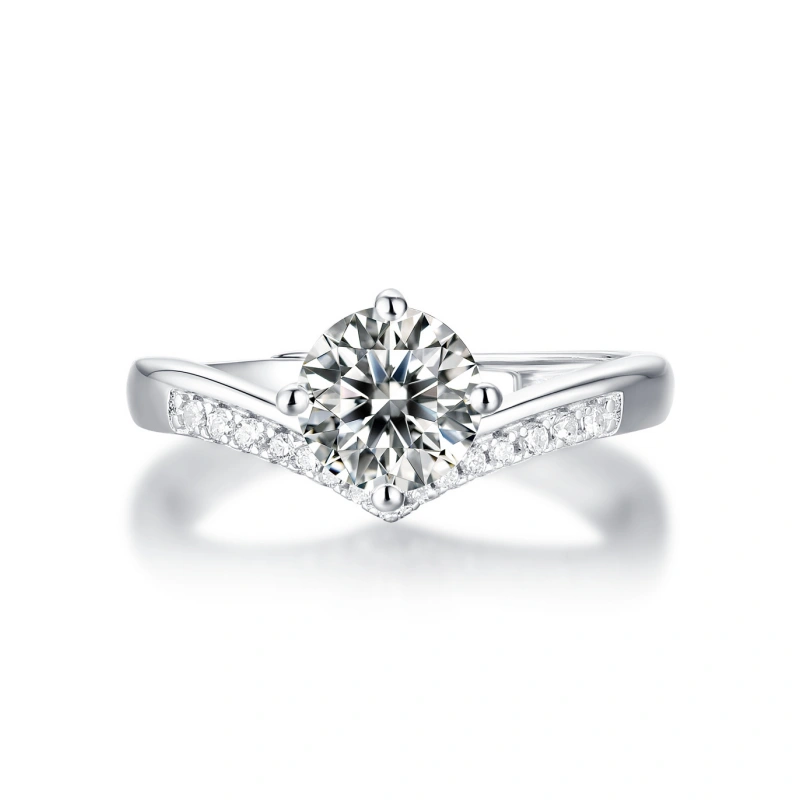 Adjustable Crown Moissanite Engagement Ring – 925 Sterling Silver Gift Promise Ring for Women
