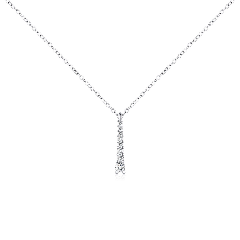 Dainty Radiant Drop Moissanite Y Pendant Necklace with Elegant Tassel in S925 Sterling Silver – Mireli Jewelry